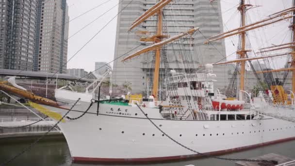 Nippon Maru Memorial Park Yokohama Bay Area — Stockvideo