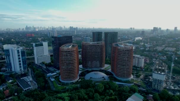 Widok Lotu Ptaka Słynny Budynek Kopuły Południowej Dżakarcie Dżakarta Indonezja — Wideo stockowe