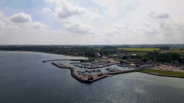 Vue Aérienne Petit Port Havns Odsherred Zélande Danemark — Video