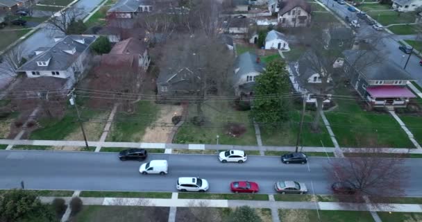 Camião Tiro Casas Noite Cena Primavera Inverno Nos Eua Casas — Vídeo de Stock