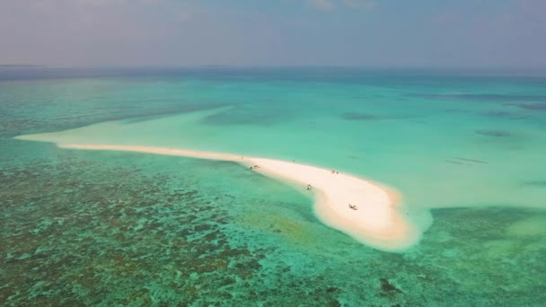 Increíble Vista Isla Océano Con Playa Hermoso Color Del Agua — Vídeo de stock