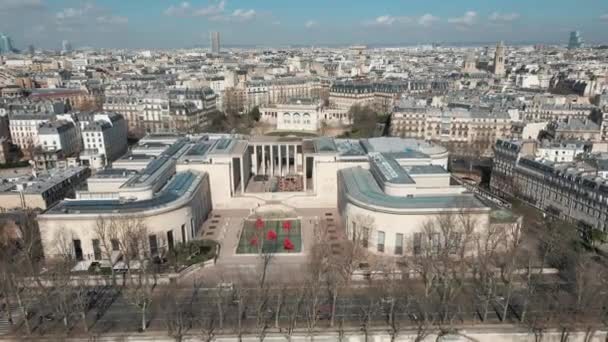 Flygfoto Panorama Paris Drönare — Stockvideo