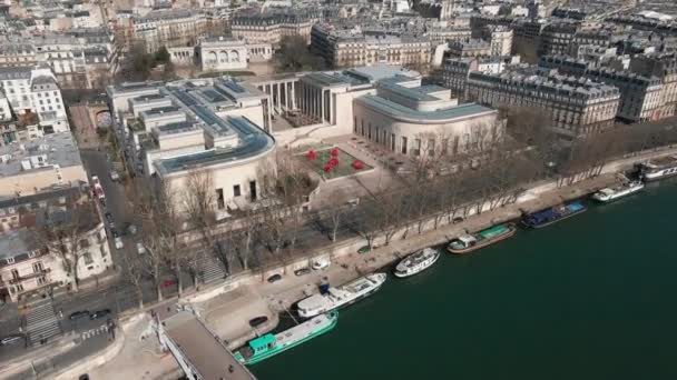 Paris Palais Tokio Aerial Shot — 图库视频影像