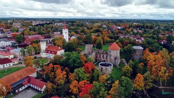 Aerial View Csis Castle One Most Iconic Castle Town Csis — Stock Video