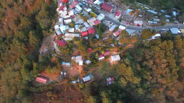 San Jose Del Pacifico Village Mexico Drone Shot Oaxaca — стоковое видео