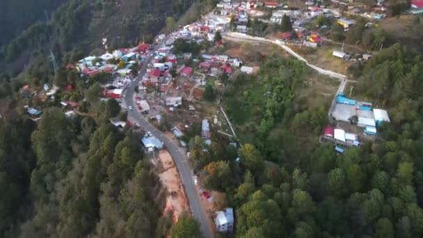 San Jose Del Pacifico Village Mexico Oaxaca Drone Shot — стоковое видео