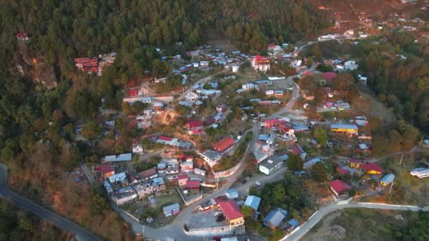 San Jose Del Pacifico Μικρό Χωριό Στα Βουνά Sunset Drone — Αρχείο Βίντεο