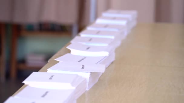 Voting Paper Ballots Names Principal Candidates — Stock Video