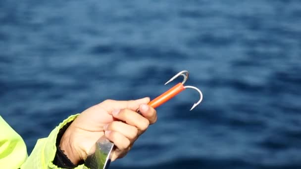 Αγκίστρι Για Αλιεία Βαθέων Υδάτων Στη Νορβηγία Lofoten — Αρχείο Βίντεο