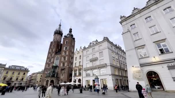 Krakau Polen Pan Kerk Prachtige Gebouwen — Stockvideo