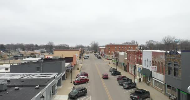 Downtown Louis Michigan Drone Moving — Vídeo de Stock