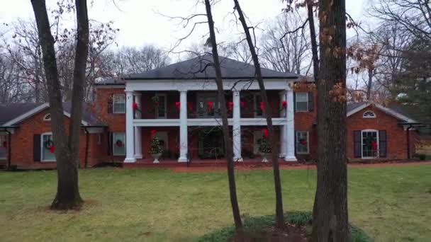 Backward Moving Video Fortuna Missouri Homestead Rural Missouri Cloudy Afternoon — Stock videók