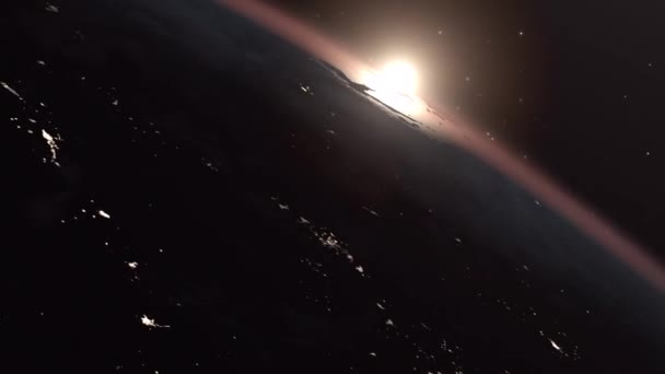 Planeta Terra Nascer Sol Revelação Cinemática — Vídeo de Stock