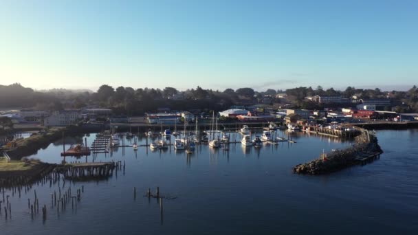 Port Bandon Coastal Town Oregon Coast Usa Drone Aerial — Vídeos de Stock