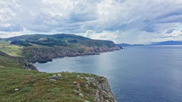 Spanya Nın Kuzeyindeki Estaca Bares Galiçya Daki Deniz Feneri Nin — Stok video
