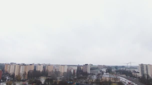 Aerial Tilt Sky Showing Solna Skyline Stockholm Sweden — Vídeos de Stock