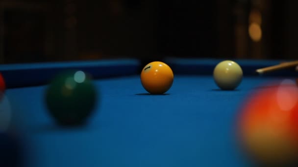 Striking Snooker Ball Pool Table — Stockvideo