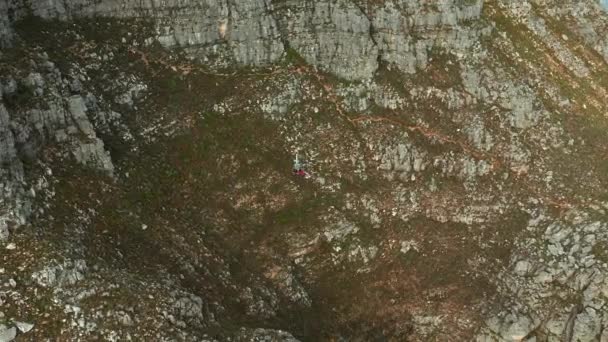 Table Mountain Aerial Cableway Ciudad Del Cabo Sudáfrica Tracking Shot — Vídeos de Stock