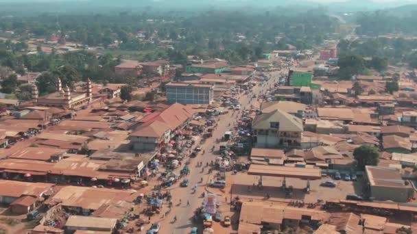 Veduta Aerea Del Paesaggio Urbano Ganta Liberia — Video Stock
