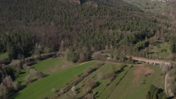 Dron Panorama Geiersteine Německu — Stock video