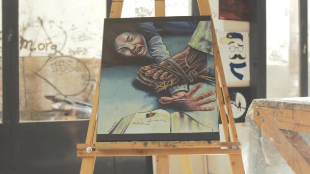 Artwork Depicts Taliban Rule Afghanistan Oppressing Girls Education — Vídeos de Stock