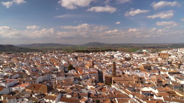 Incredible View Beautiful Typical Spanish City Clear Day — Wideo stockowe