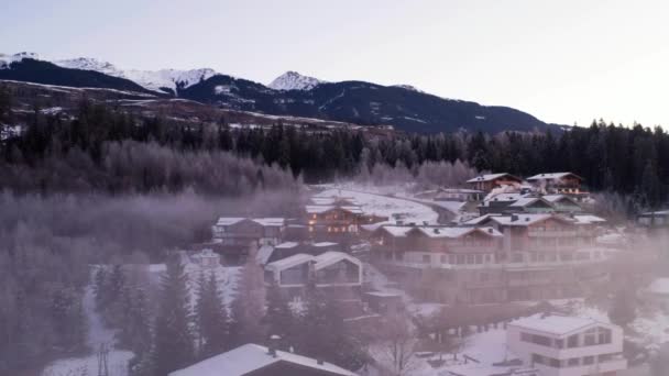 Austrian Ski Restort Drone View — Vídeo de Stock