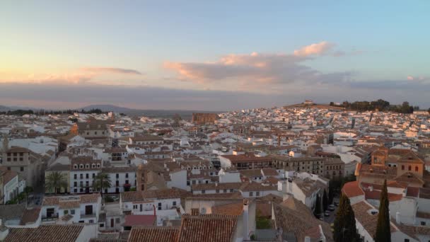 Statyczny Widok Antequera Andaluzji Hiszpania Zachodzie Słońca Ruchu — Wideo stockowe