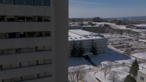 Revealing Shot Charles Koninck Building Laval University Quebec City Canada — стоковое видео