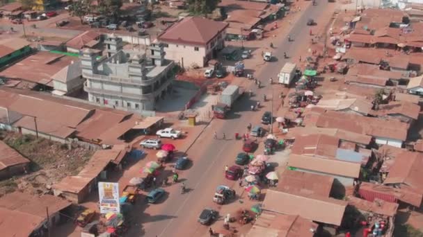 Aerial Cityscape View Gompa Liberia West Africa Guinea Border — Wideo stockowe