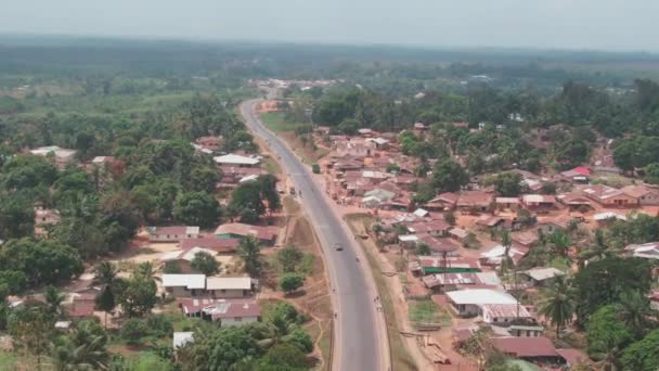 Aerial Landscape African City William Town Weala Margibi County Liberia — Stock Video