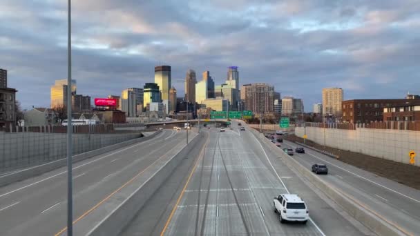 Minneapolis Minnesota Centrum Skyline Utsikt — Stockvideo