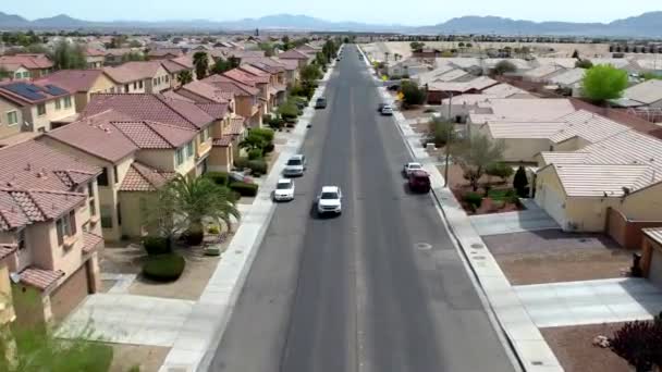 Typical Suburban Neighborhood Las Vegas Valley Flying Street — Video Stock