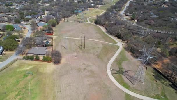 Letecký Záznam Pěší Stezky Highland Village Texas — Stock video