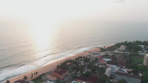 Drone Shot Monrovia Liberia Sunset — Vídeo de Stock