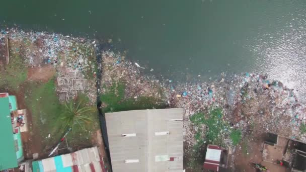 Lot Plastic Pollution Ocean Poor Slum Area Monrovia Liberia West — Vídeos de Stock
