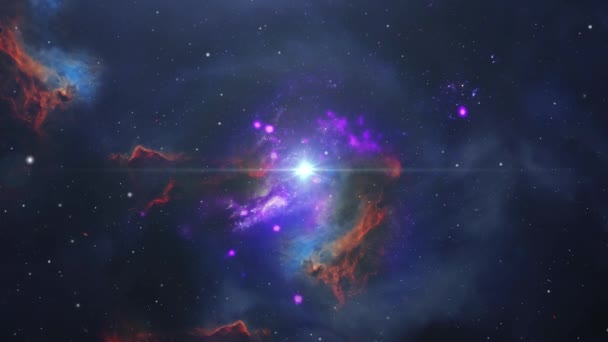 Derin Uzayda Renkli Nebula Evren — Stok video