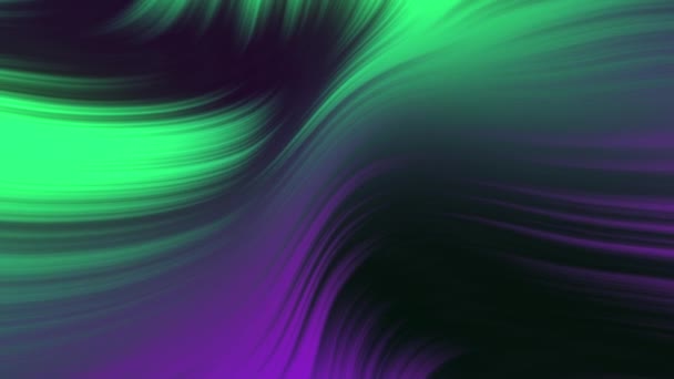 Green Purple Fluid Swirling Waves Graphic — Vídeos de Stock