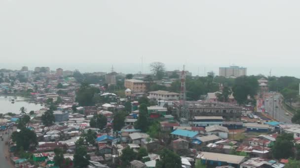 Ορίζοντας Monrovia Λιβερία Μια Συννεφιασμένη Ημέρα — Αρχείο Βίντεο