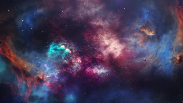Moving Stars Gas Clouds Space Vortex Deep Universe Universe — Vídeos de Stock