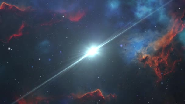 Voando Através Estrelas Nebulosas Universo — Vídeo de Stock