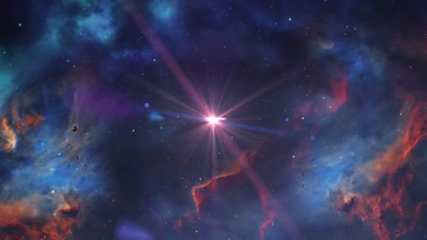 Плавно Циклічна Анімація Польотів Через Космічну Туманність Всесвіт — стокове відео
