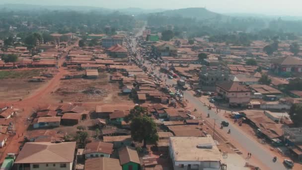 Aerial Cityscape View Ganta City Liberia West Africa — Stock Video
