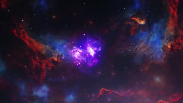 4Kというカラフルな宇宙の星と星雲です — ストック動画