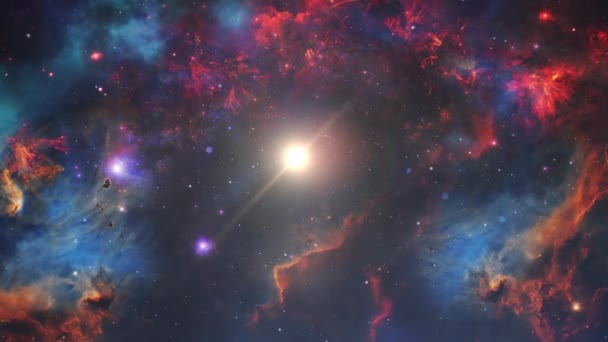 Flying Stars Nebula Great Universe — Wideo stockowe