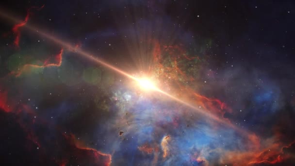 Universum Abstrakt Djup Rymd Nebulosa — Stockvideo