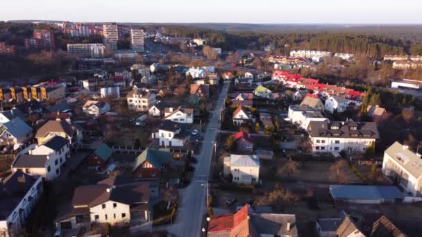 Aerial Fly Residential Area Upper Vilnius Lithuania — ストック動画