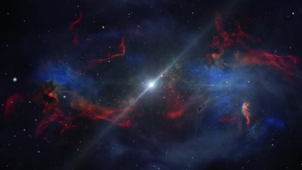 星雲のようなハッブル宇宙望遠鏡を背景にした星のフィールド4K — ストック動画