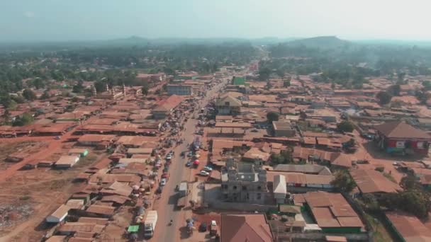 Stadtbild Von Ganta City Liberia Einem Sonnigen Tag — Stockvideo