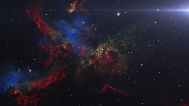 Vesmír Abstraktní Vesmírné Pozadí Mlhovinami — Stock video